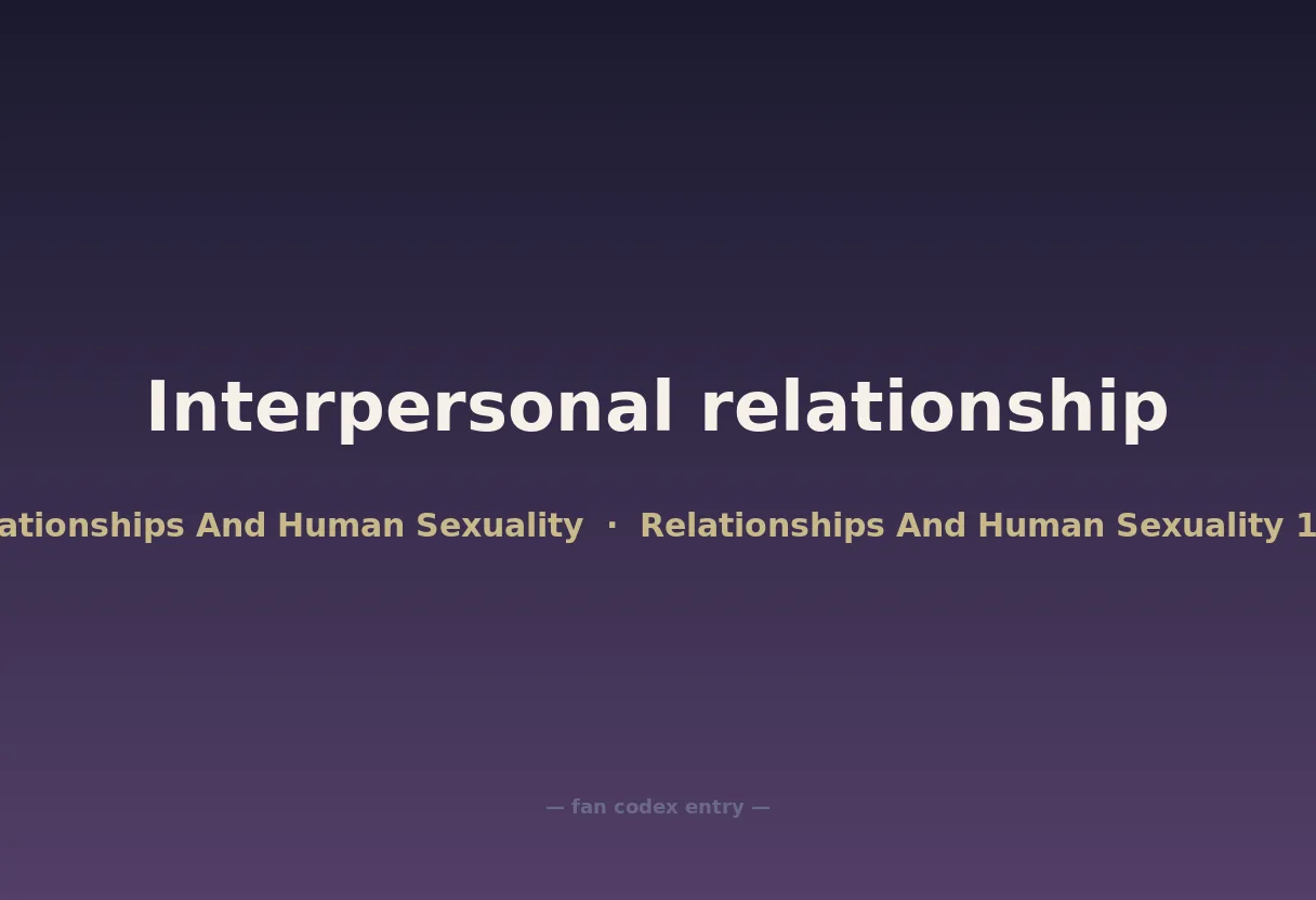 Interpersonal relationship