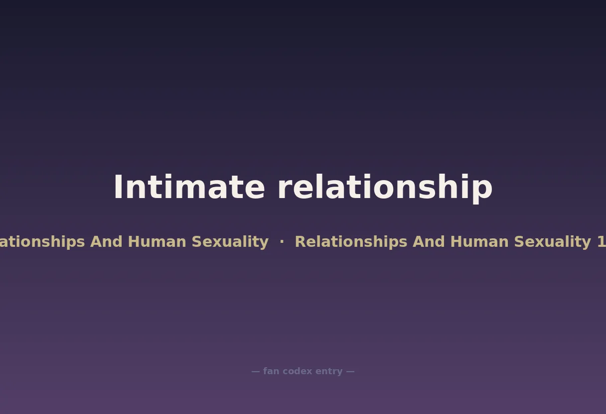 Intimate relationship
