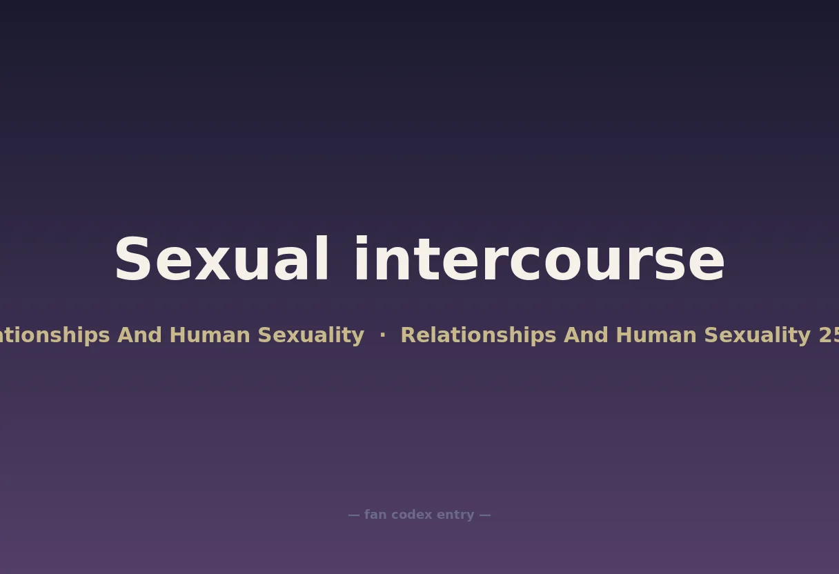 Sexual intercourse